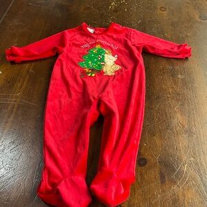 Girls first Christmas6/9 my footed outfit
